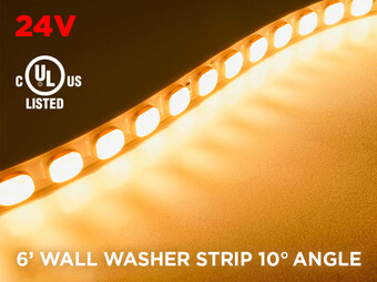 24V Wall Washer Strip 6 feet - 10 Degree Angle (Strip Only)