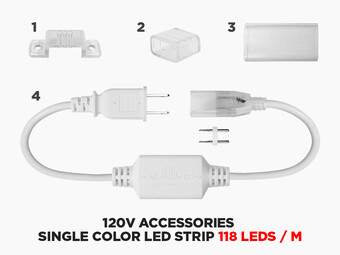 120V Accessories for Single Color 118 LEDs/m LED Strip