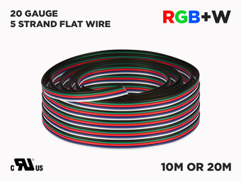 RGBW Flat Wire for LED Strips 20 Gauge (20 meters)