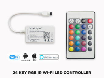 24 Key IR and Wi-Fi Controller for RGB LED Strip (Mi-Light)