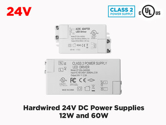 24V DC Hardwired LED Driver 0.5A (12W) to 2.5A (60W)