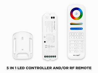 Télécommande et Contrôleur 5 en 1 RF pour Rubans LED (8 Zones)