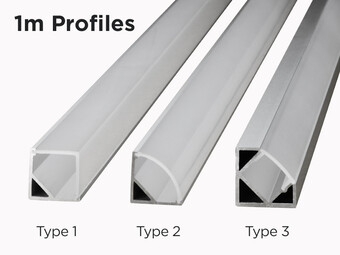 1m V-Shape 45° Aluminium Bar for LED Strips