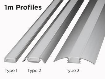 1m U-Shape Aluminium Bar for LED Strips