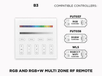 4 Zone RF Remote for all types of LED Strips  (FUT092)