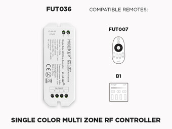 1 to 4 Zones Self repeating RF Single Color LED controller - FUT036 (Upgraded)
