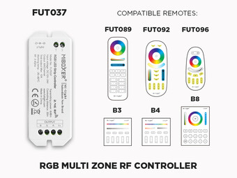 1 to 8 Zones Self repeating RF RGB LED controller (FUT 37)