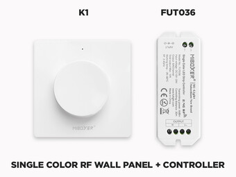 1 Zone RF Rotary Wall Remote and Controller Kit for Single Color LED Strip