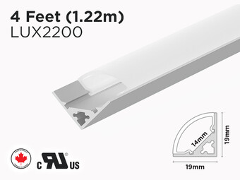 4 feet interior and exterior 45 degree aluminum profile for LED Strip (LUX2200)