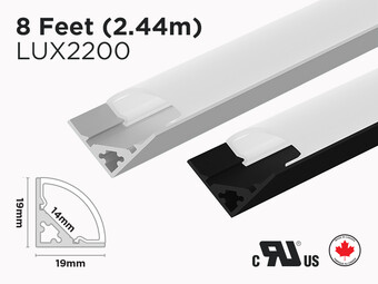 8 feet interior and exterior 45 degree aluminum profile for LED Strip (LUX2200)