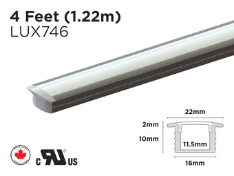 8 feet interior and exterior aluminum U shape profile for LED Strip (LUX746)