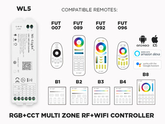 WL5 - Contrôleur 5 en 1 Wi-Fi pour Rubans LED – Alexa et Google Assistant