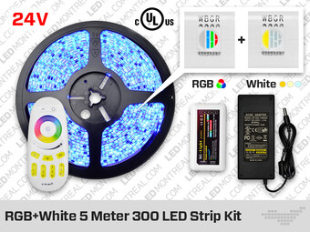 Multi Zone 24V iP65+ RGB+White Strip kit with UL Listed LED Strip