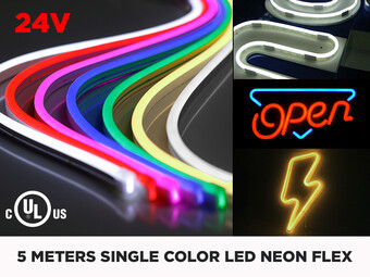 24V DC Single Color 5m LED Neon Flex