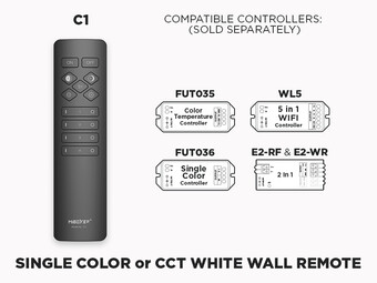 4 Zone RF Remote Single Color or CCT Adjustable White (C1)