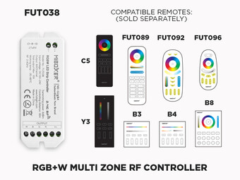 1 to 8 Zones Self repeating RF RGB+W LED controller (FUT 038)