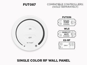 1 Zone RF Wall Remote for Single Color LED Strip (FUT087)