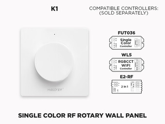 1 Zone RF Rotating Wall Remote for Single Color LED Strip (K1)