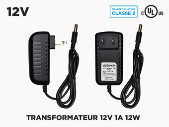 Transfo 12V 1A (12W) pour Rubans LED