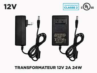 Transfo 12V 2A (24W) pour Rubans LED