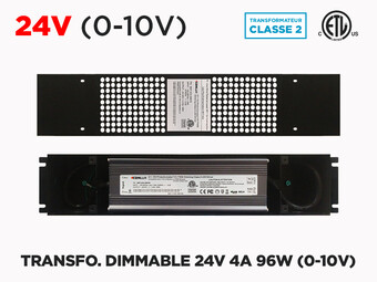 Transfo LED 24V Dimmable (0-10V) 96W à voltage constant (Classe 2)