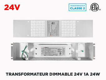 Transfo Dimmable Universel 24V 1A 24W (Classe 2)