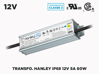 Transfo LED Extérieur Classe 2 Hanley 12V DC 60W