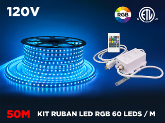 Ruban LED iP67 120V 5050 RGB à 60 LED/m (50m)