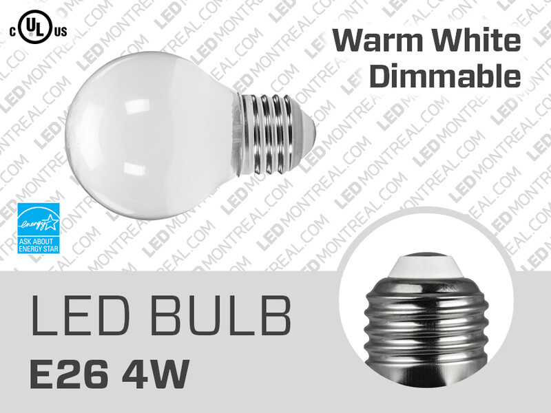 5W Dimmable E26 G16 SMD LED Light Bulb