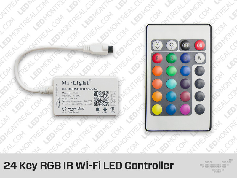 Kit de ruban LED RGB 24V pour chambre avec contrôleur IR et WIFI (5 à 10m, 30 LED/m)