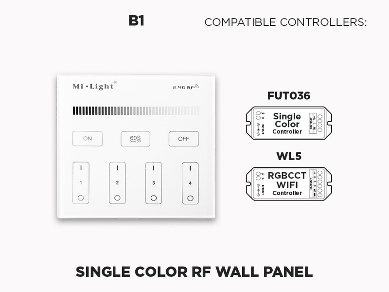 4 Zone RF Wall Panel for Single Color (B1)