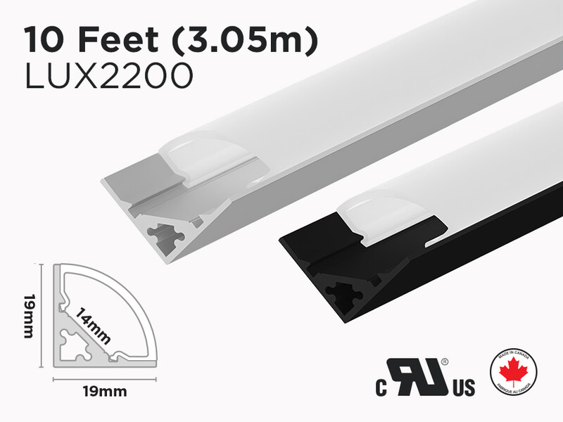 10 feet interior and exterior 45 degree aluminum profile for LED Strip (LUX2200)
