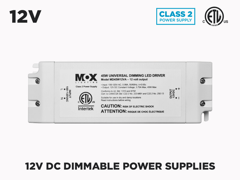 MOX 12V Universal Dimmable LED Driver - 24W, 45W or 60W
