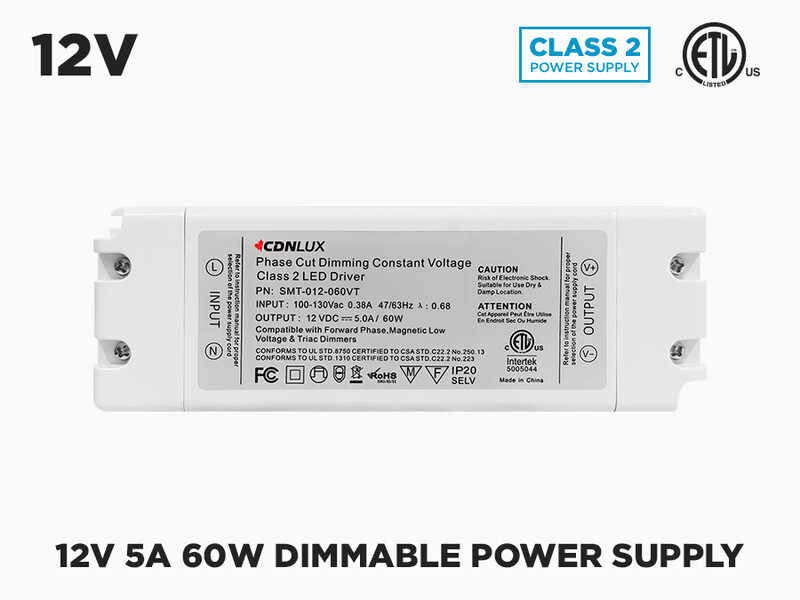 12V Universal Dimmable LED Driver 60W (Class 2)