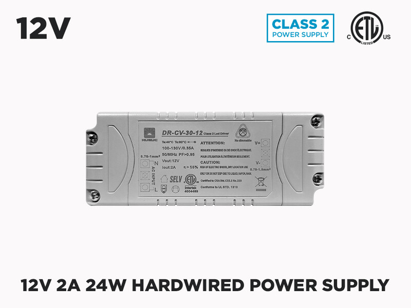 12V DC Hardwired LED Driver (12V 2A 24Watts)