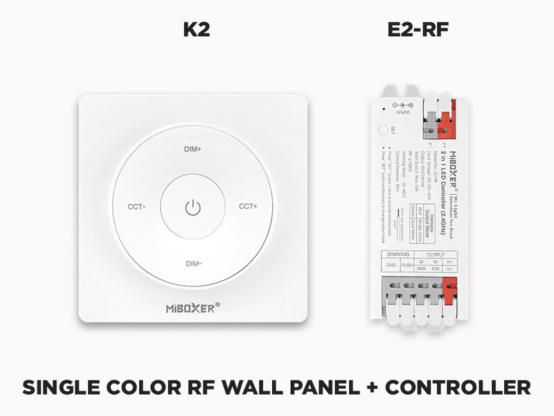 1 Zone RF Removable Magnetic Wall Remote for Single Color and CCT LED Strip Kit