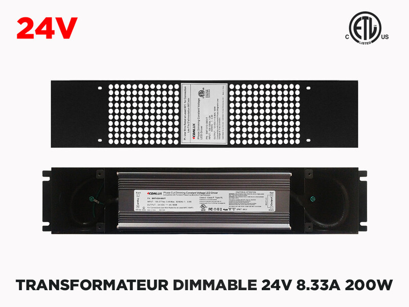 Transfos LED Dimmables 24V 200W à voltage constant