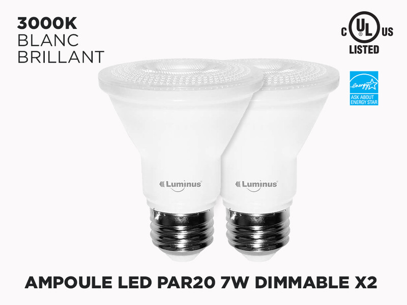 Ampoules LED SMD PAR20 7W Dimmables - PLYC3243 (Boite de Deux)