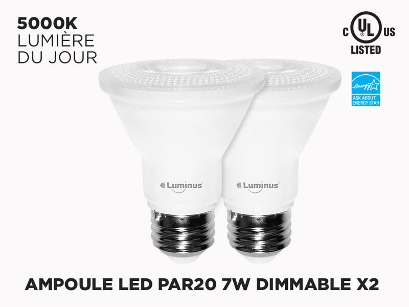 Ampoules LED SMD PAR20 7W Dimmables - PLYC3243 (Boite de Deux)