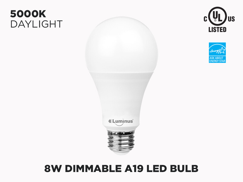 A19 8W Dimmable E26 LED Light Bulb