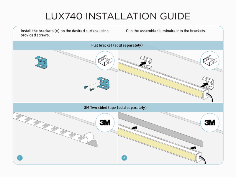 4 feet interior and exterior aluminum U shape profile for LED Strip (LUX740)