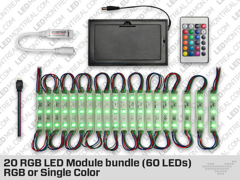 20 RGB LED Module Bundle (60 LEDs) with Battery Pack
