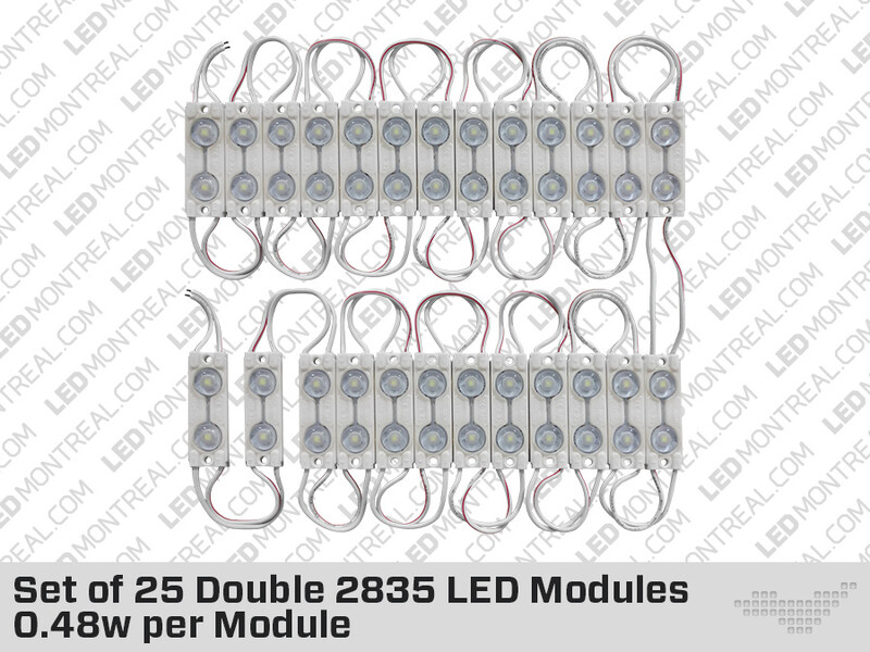 Set of 25 Double 2835 LED Modules 0.48w per Module