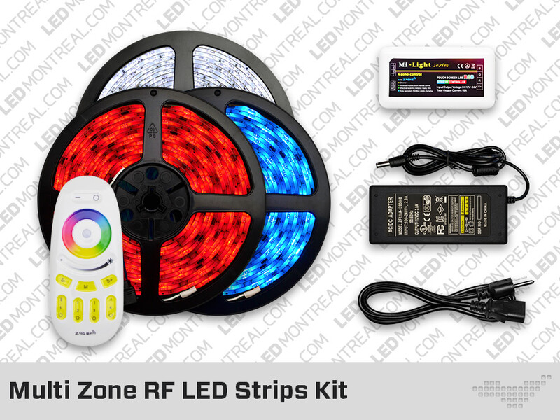Kit Multi Zone RF, Rubans et Ampoules LED RGBW
